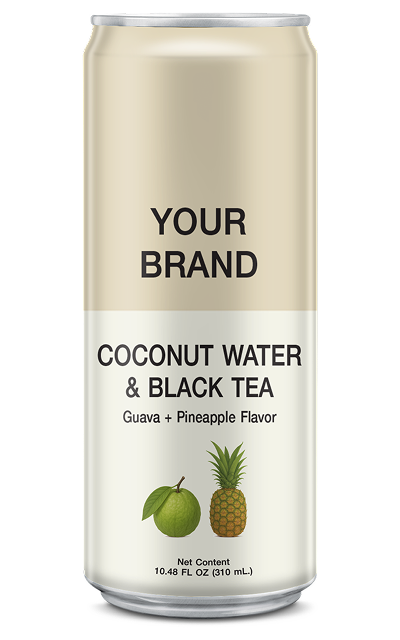 COCONUT WATER AND BLACK TEA WITH FLAVOR